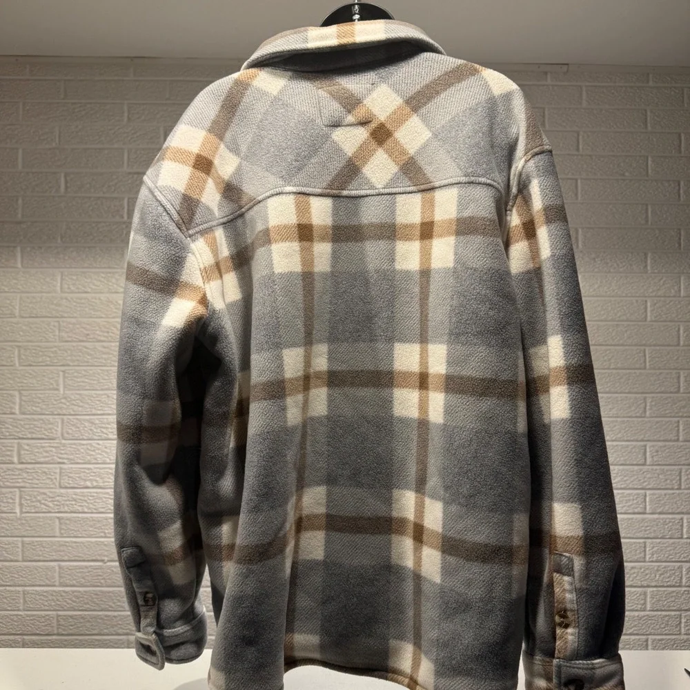 Sage Collective Women's Plaid Sherpa Lined Shirt Jacket XXL Button Up Coat - Picture 2 of 3